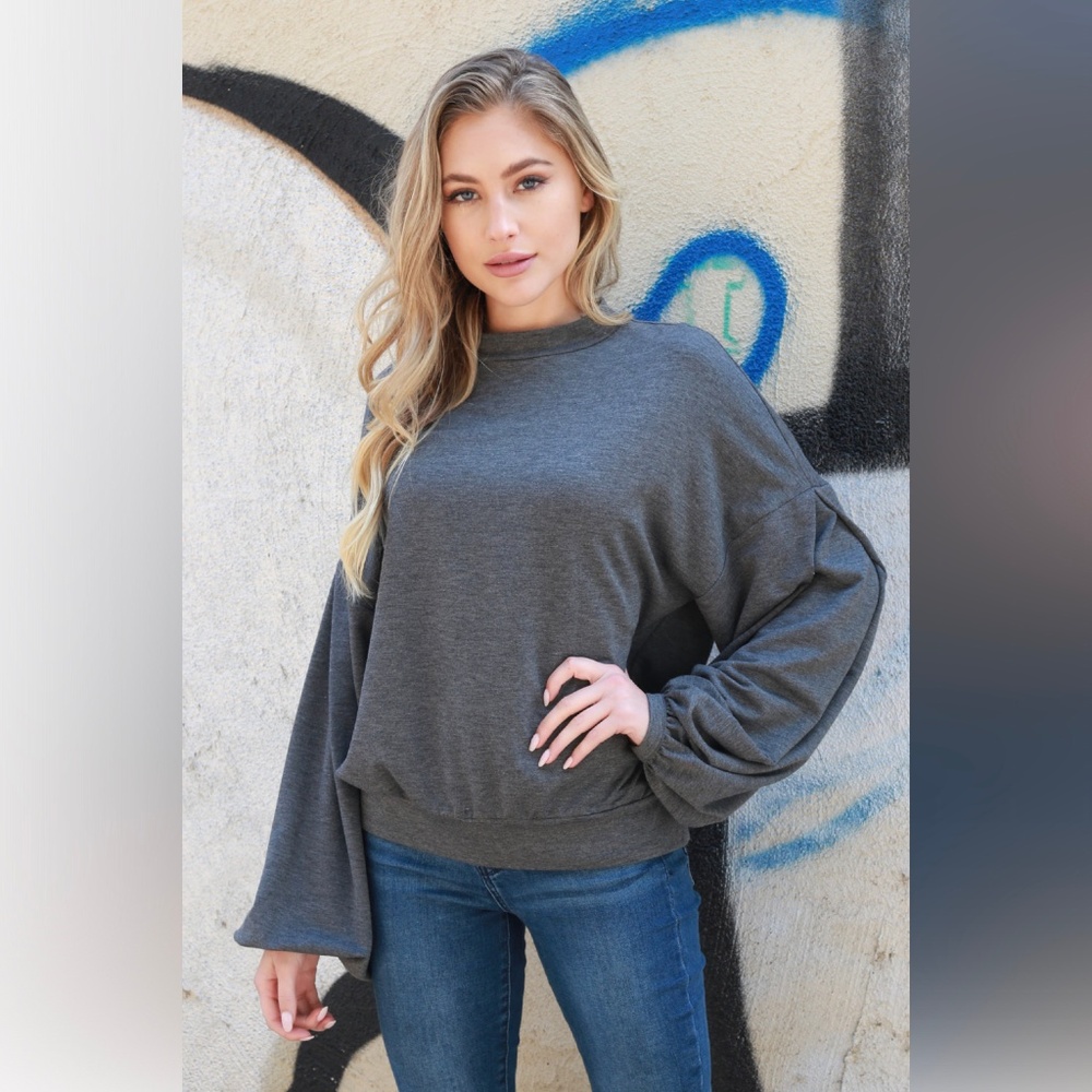 Balloon Long Sleeve French Terry Pullover